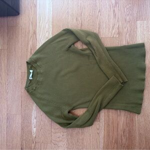 Boden Khaki Ribbed Knit Top